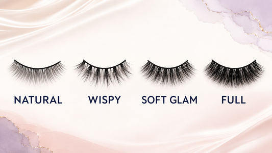 Natural, wispy, soft-glam and full lash volume compared