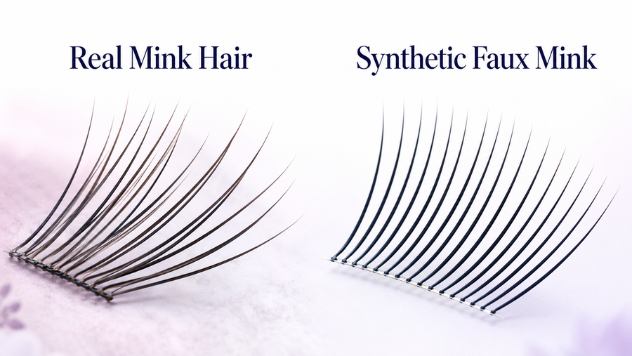 Mink and faux mink lash fiber sources compared