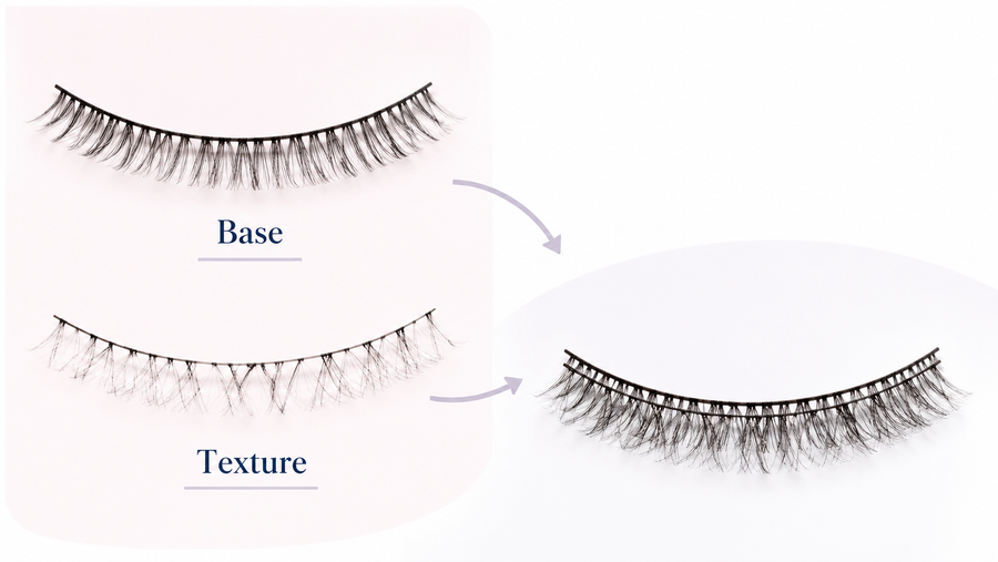 Two lightweight false lash strips layered to create a stacked look