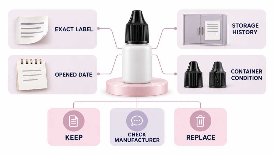 Decision guide for checking whether eyelash glue has expired