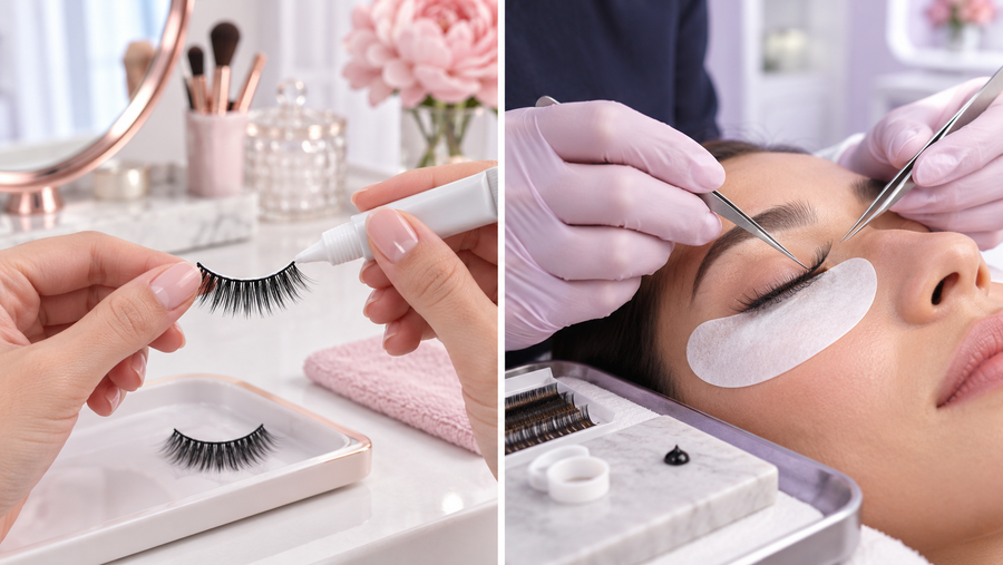 Lash extension glue versus strip lash glue intended-use comparison