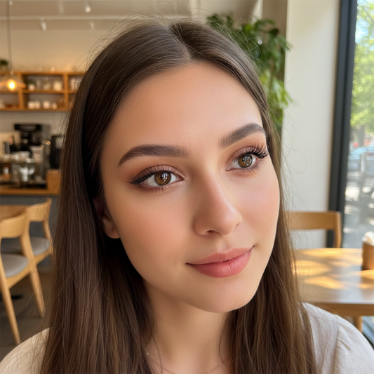 Before-and-after comparison of magnetic lashes lifting at the corners versus properly fixed and sitting flush along the lash line.