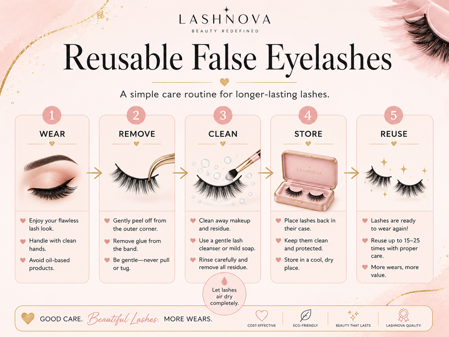 Reusable False Eyelashes: How to Choose, Clean & Care