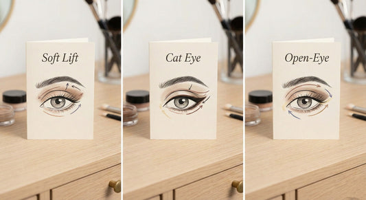 Three mini eye maps: Soft Lift / Cat Eye / Open-Eye